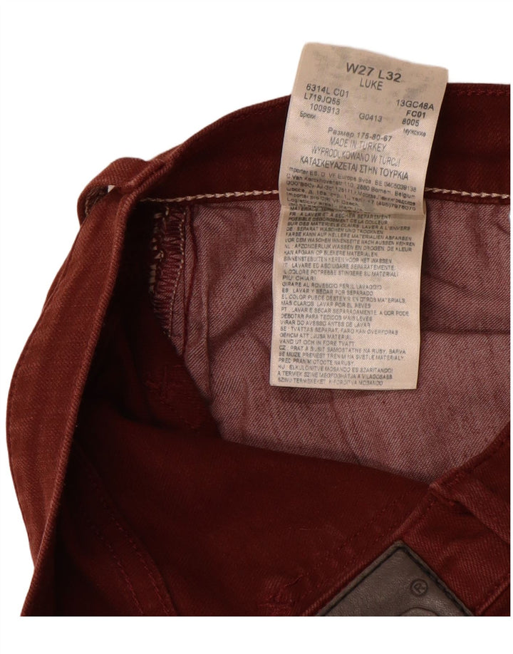 Lee Womens Luke Slim Jeans W27 L32 Brown Cotton