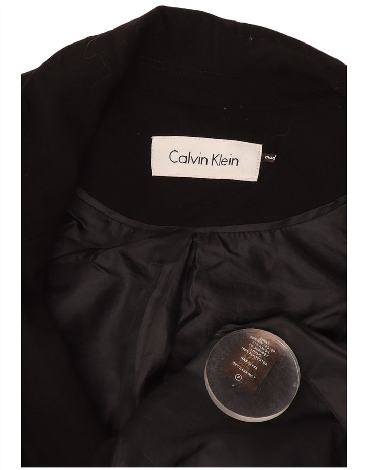 Calvin Klein Womens 1 Button Military Blazer Jacket UK 8 Small Black