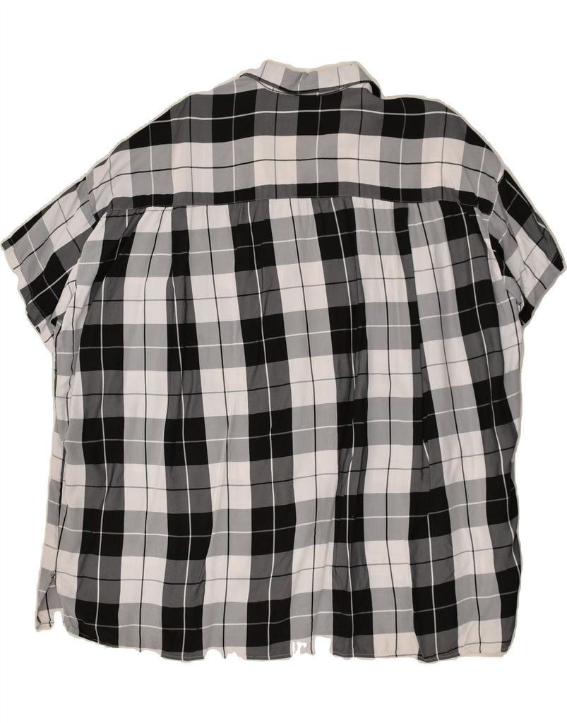 BENETTON Womens Oversized Short Sleeve Shirt UK 14 Medium Black Check | Vintage Benetton | Thrift | Second-Hand Benetton | Used Clothing | Messina Hembry 