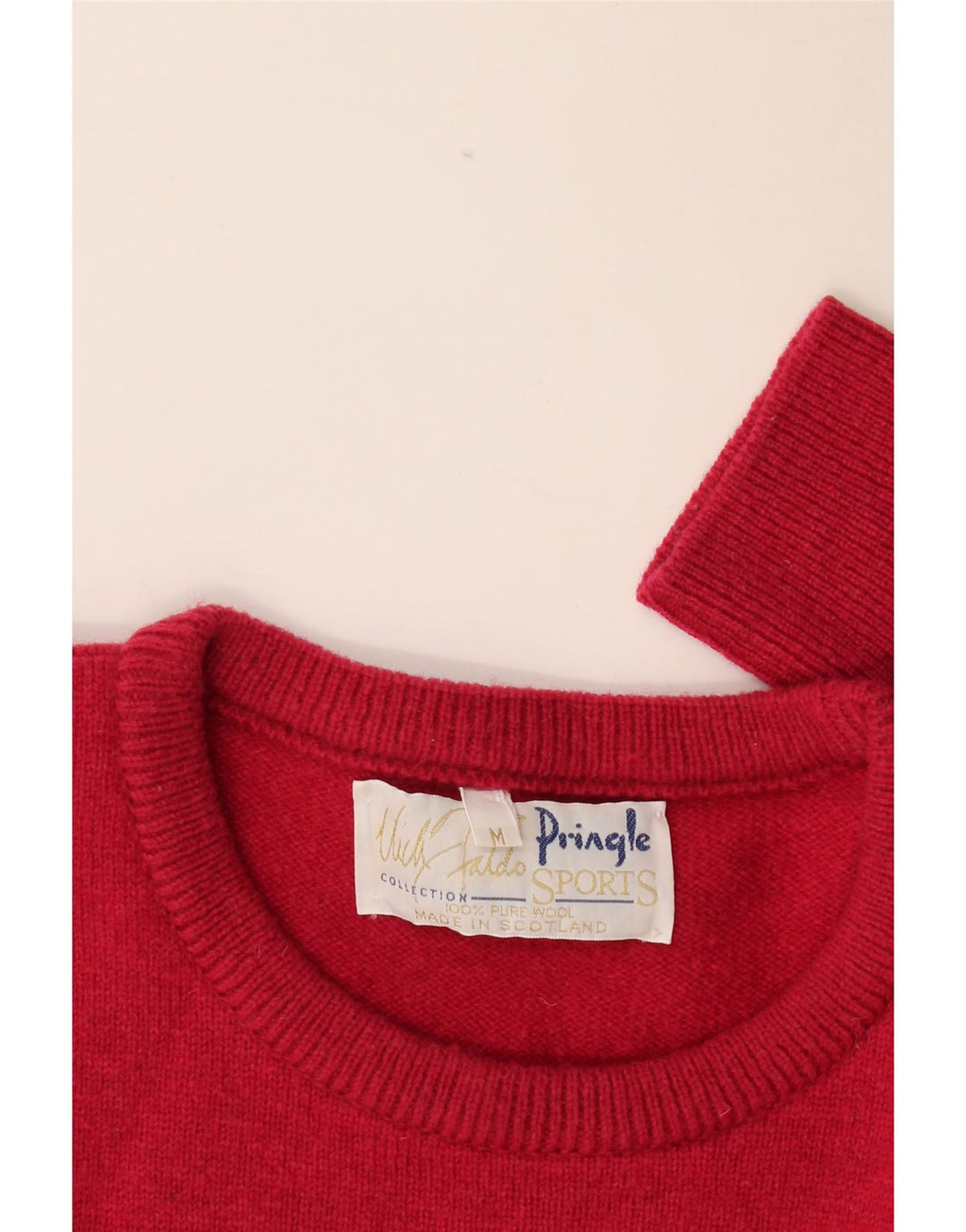 Pringle Mens Nick Faldo Collection Crew Neck Jumper Sweater Medium Red
