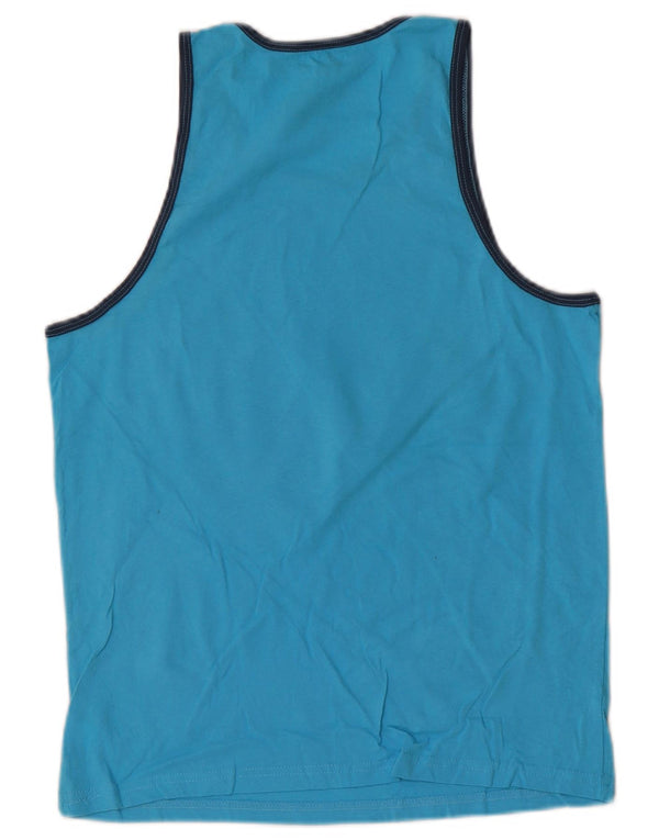 Hard Rock Cafe Boys Cancun Graphic Vest Top 13-14 Years Large Blue Cotton