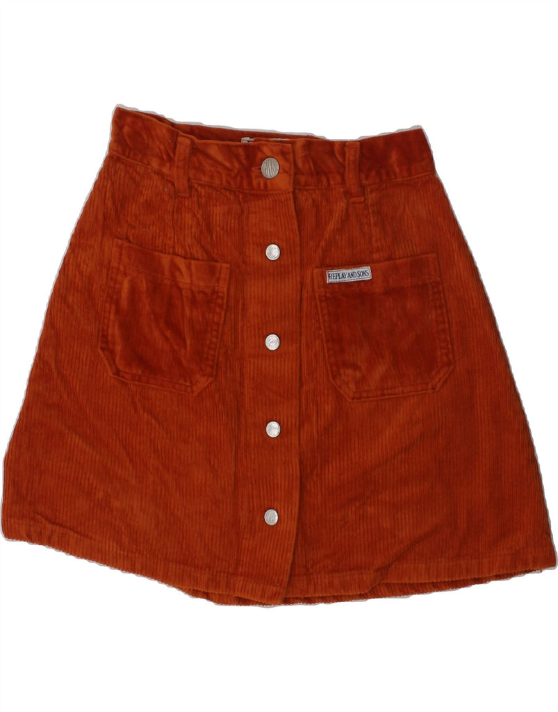 REPLAY AND SONS Girls Corduroy Skirt 6-7 Years W22 Brown Cotton Vintage Replay and Sons and Second-Hand Replay and Sons from Messina Hembry 