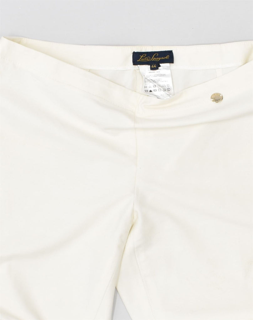 LUISA SPAGNOLI Womens Slim Casual Trousers IT 44 Medium W30 L25 White | Vintage Luisa Spagnoli | Thrift | Second-Hand Luisa Spagnoli | Used Clothing | Messina Hembry 