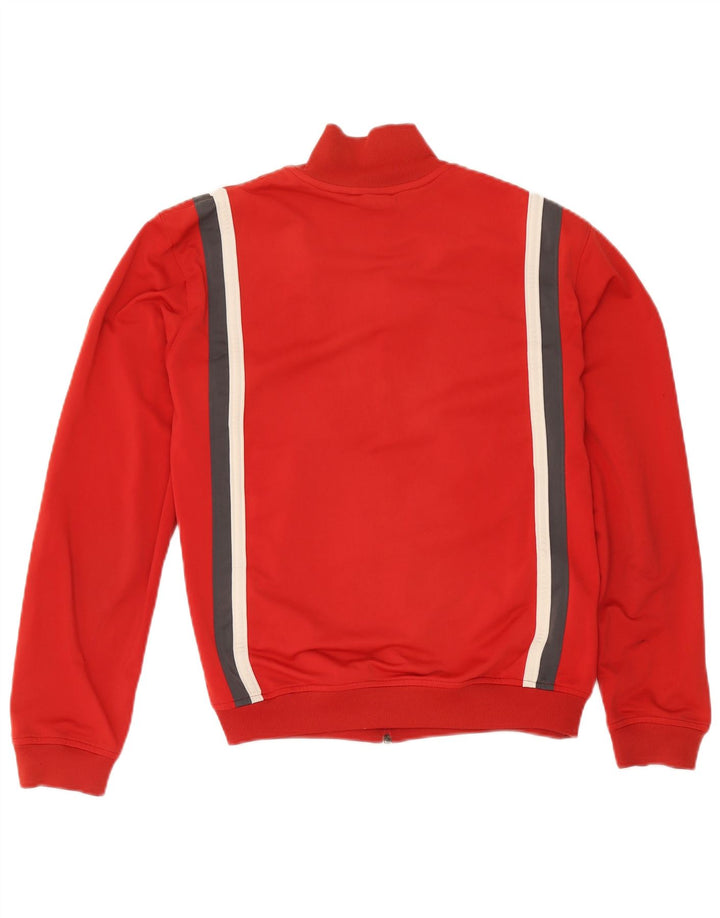 Nike Mens Tracksuit Top Jacket UK 38/40 Medium Red Colourblock Polyester