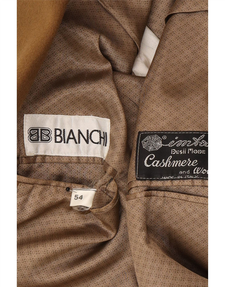 Bianchi Mens 2 Button Blazer Jacket IT 54 2XL Brown Cashmere