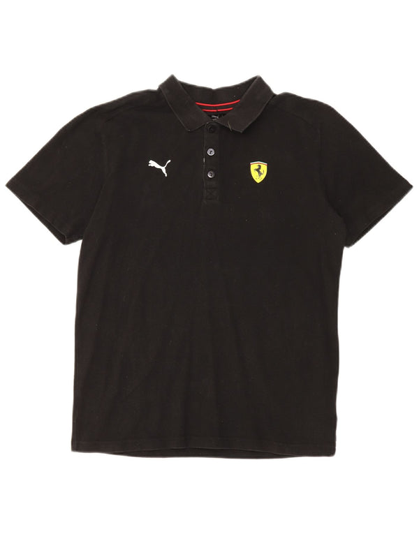 Puma Mens Ferrari Graphic Polo Shirt Small Black Cotton
