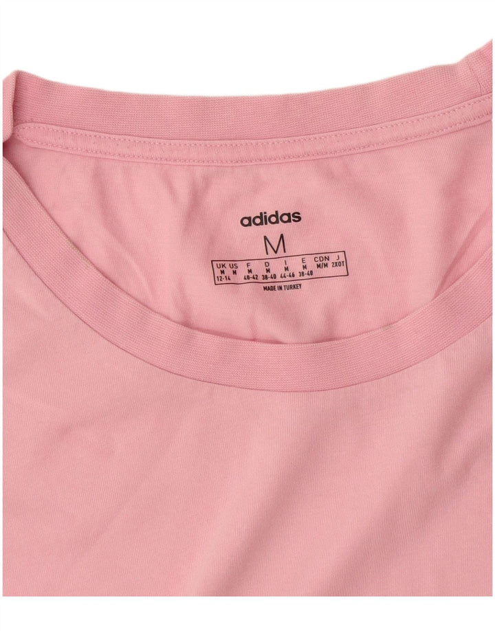Adidas Womens T-Shirt Top UK 12/14 Medium Pink