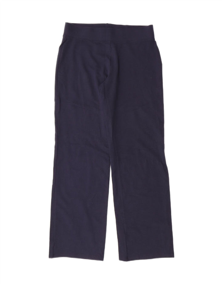MARKS & SPENCER Womens Tracksuit Trousers UK 10 Small  Navy Blue Cotton Vintage Marks & Spencer and Second-Hand Marks & Spencer from Messina Hembry 