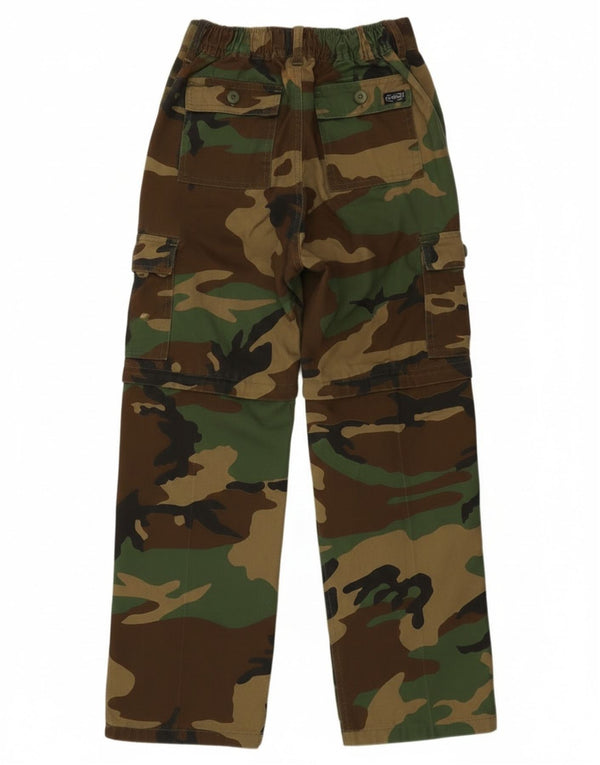 MFH Boys High Waist Cargo Trousers 15-16 Years W26 L28 2XL Green Camouflage