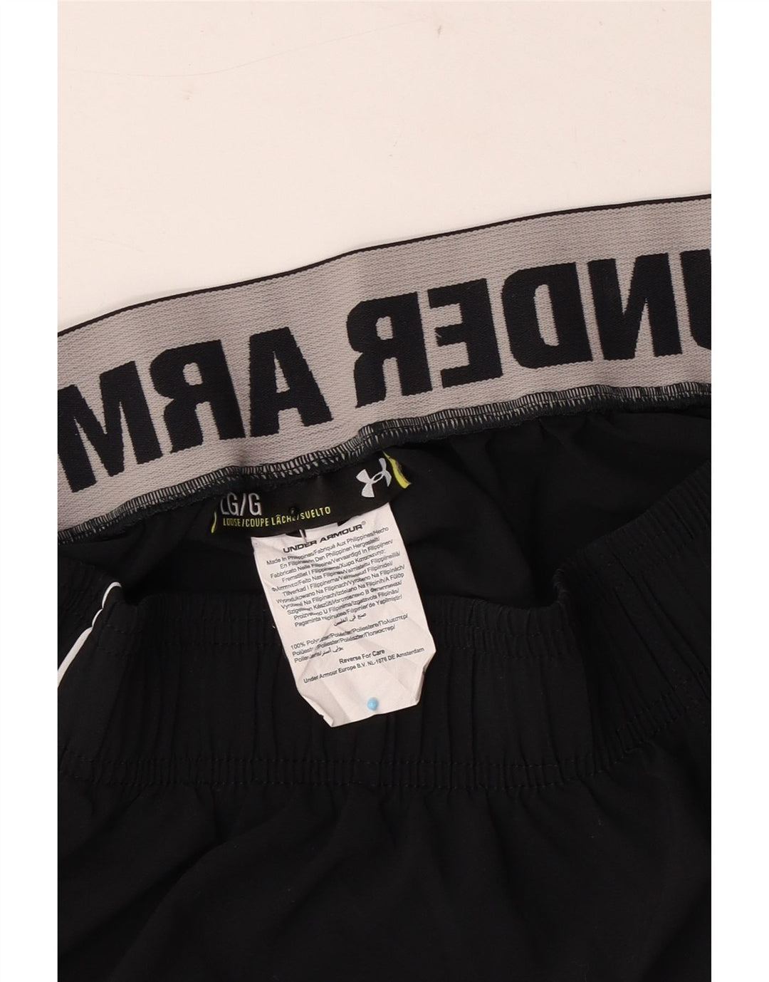 Under Armour Mens Graphic Sport Shorts Large Black Colourblock Polyester