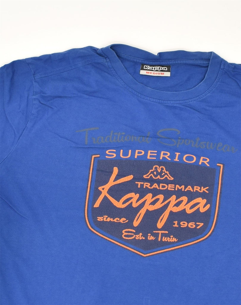 KAPPA Mens Superior Graphic T-Shirt Top Medium Blue Cotton | Vintage Kappa | Thrift | Second-Hand Kappa | Used Clothing | Messina Hembry 