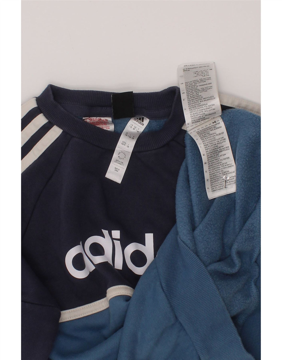 Adidas Boys Graphic Sweatshirt Jumper 7-8 Years Navy Blue Colourblock