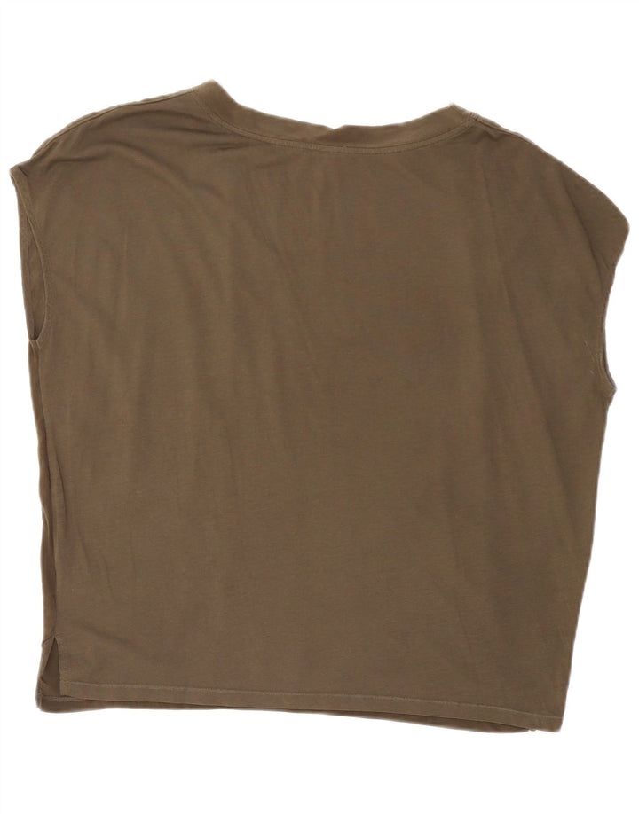 JIGSAW Womens Oversized Blouse Top UK 14 Medium Khaki Modal