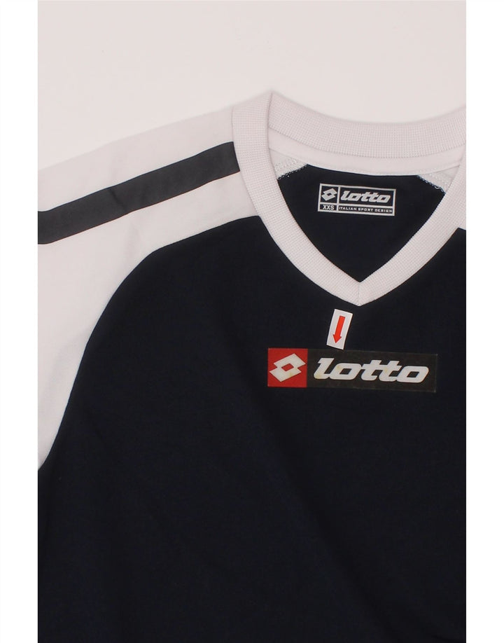 LOTTO Boys Graphic T-Shirt Top 5-6 Years 2XS Navy Blue Colourblock