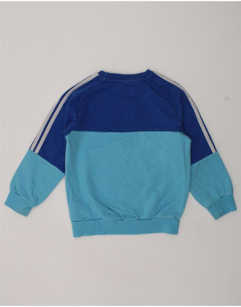 ADIDAS Boys Sweatshirt Jumper 2-3 Years Blue Colourblock Cotton | Vintage Adidas | Thrift | Second-Hand Adidas | Used Clothing | Messina Hembry 