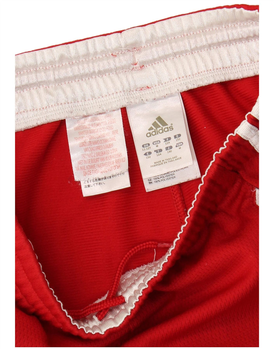 ADIDAS Girls Tracksuit Trousers 11-12 Years Red Polyester