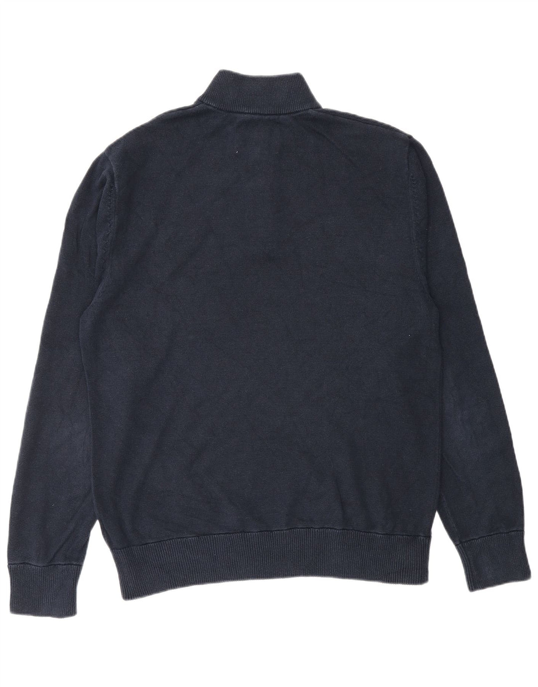 Jack Wills Mens Zip Neck Jumper Sweater Large Navy Blue Cotton