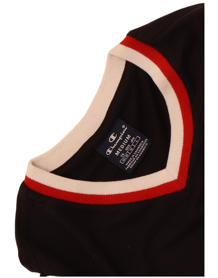 Champion Mens T-Shirt Top Medium Black