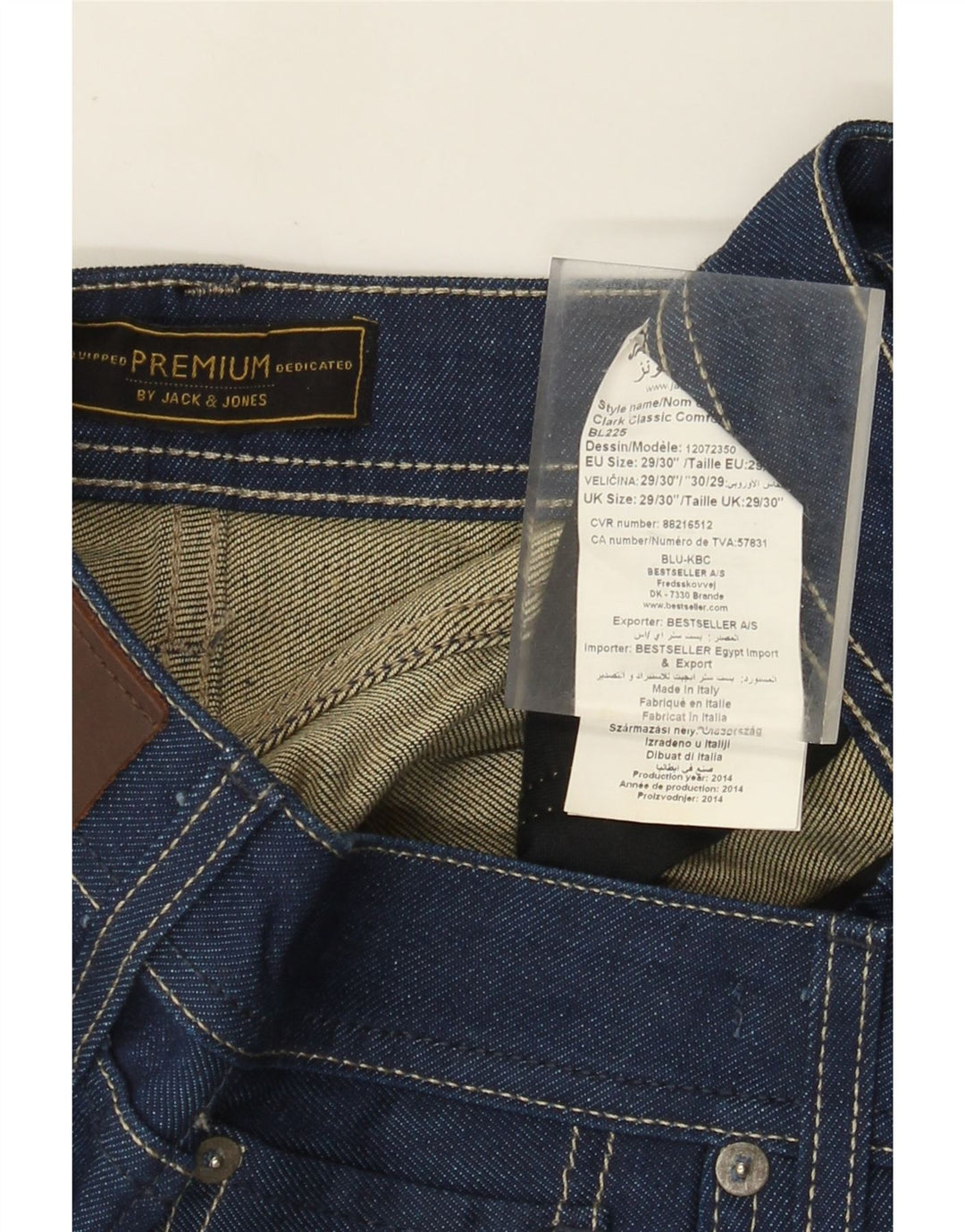 Jack & Jones Mens Straight Jeans W29 L30 Blue Cotton