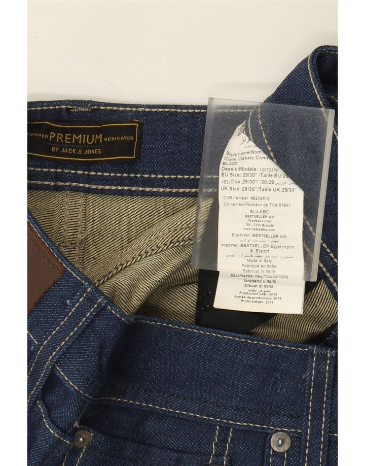 Jack & Jones Mens Straight Jeans W29 L30 Blue Cotton