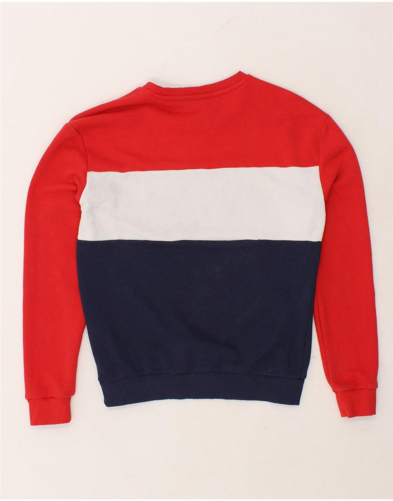 FILA Mens Graphic Sweatshirt Jumper XS Red Colourblock Cotton | Vintage Fila | Thrift | Second-Hand Fila | Used Clothing | Messina Hembry 