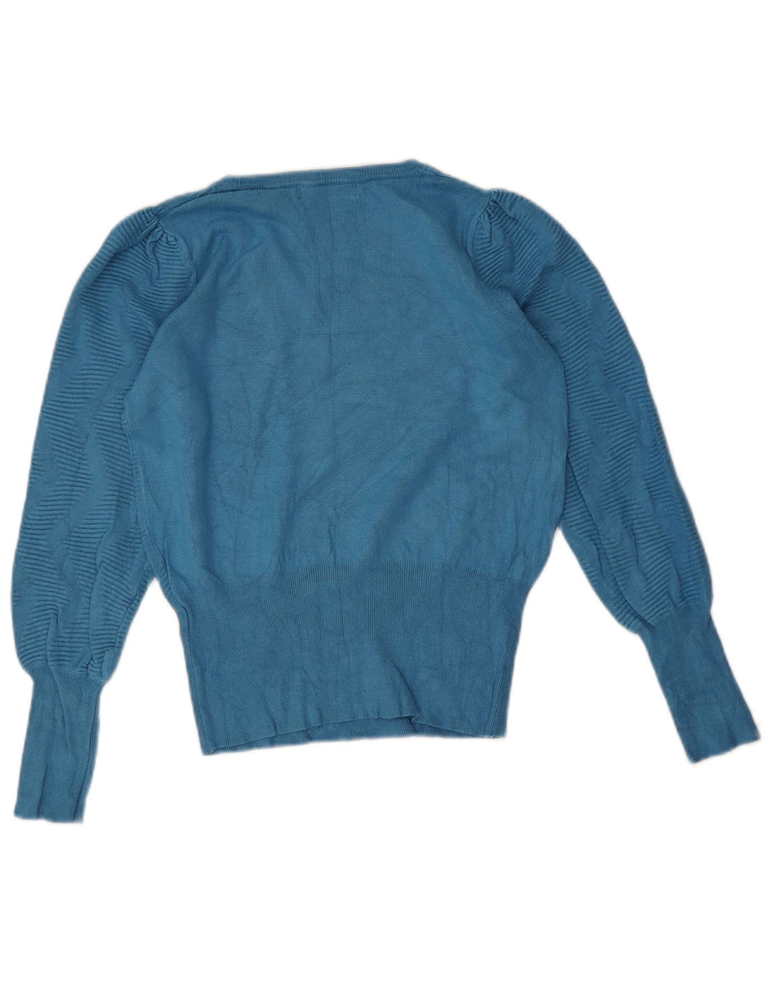 Marks & Spencer Womens Boat Neck Jumper Sweater UK 10 Small Blue Chevron