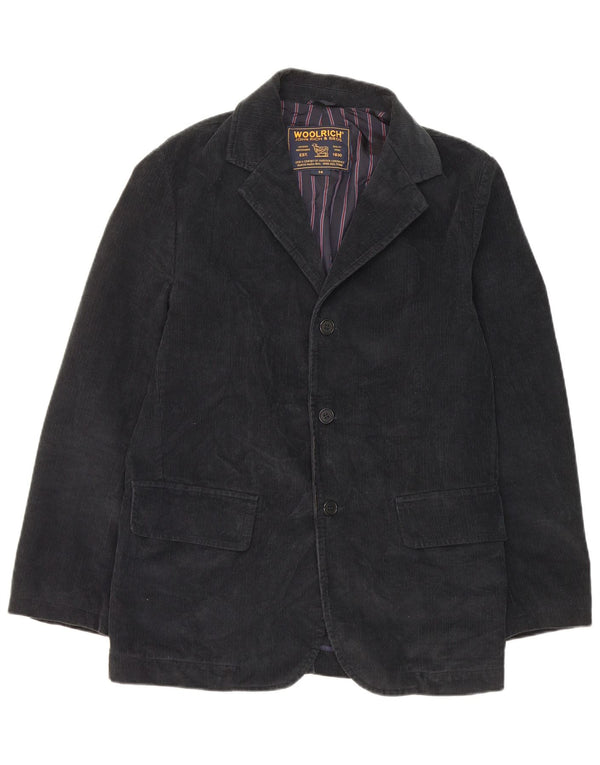 Woolrich Mens 3 Button Corduroy Blazer Jacket UK 36 Small Navy Blue Cotton