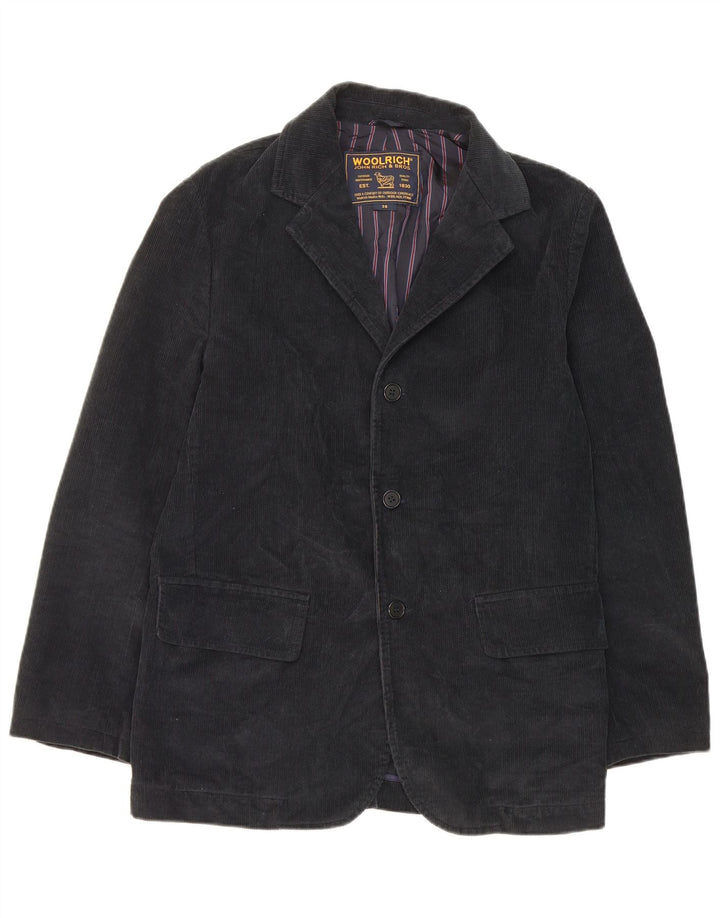 Woolrich Mens 3 Button Corduroy Blazer Jacket UK 36 Small Navy Blue Cotton