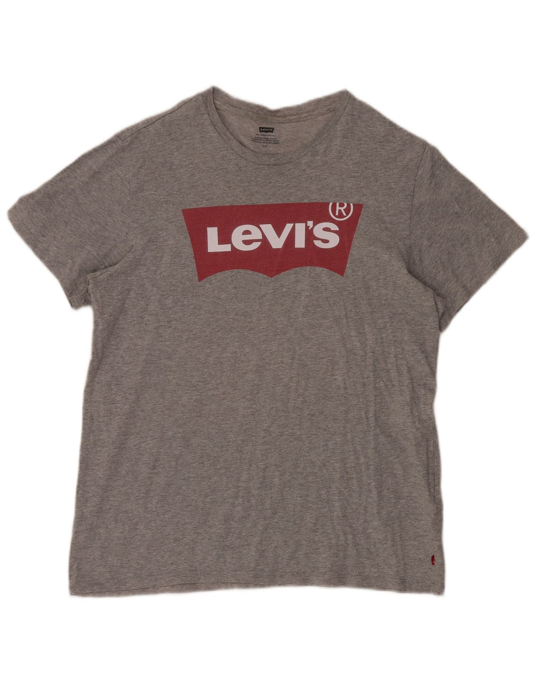 LEVI'S Mens Graphic T-Shirt Top Large Grey Cotton