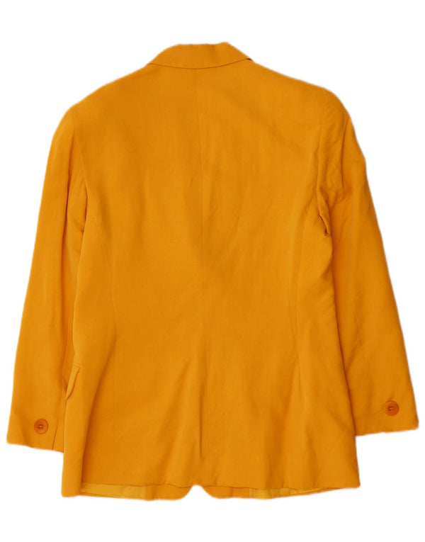 Marella Womens 3 Button Blazer Jacket UK 10 Small Yellow Viscose