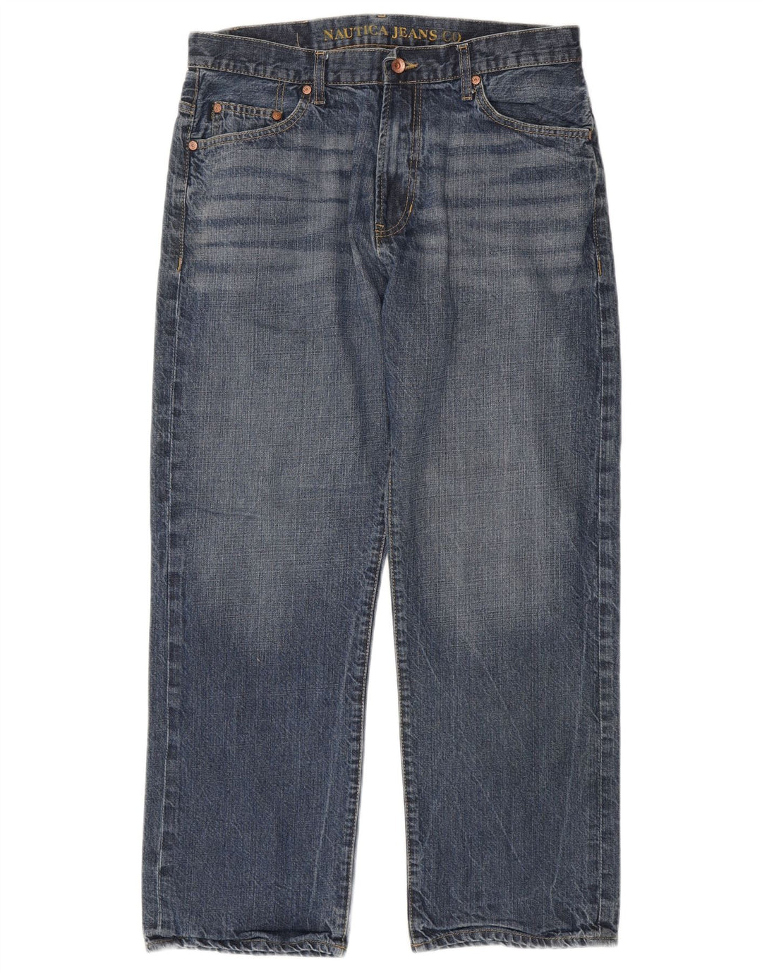 Nautica Mens Straight Jeans W34 L30 Blue Cotton