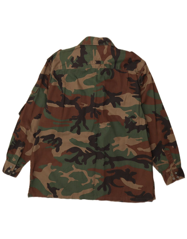 Patton Mens Military Shirt XL Green Camouflage Cotton