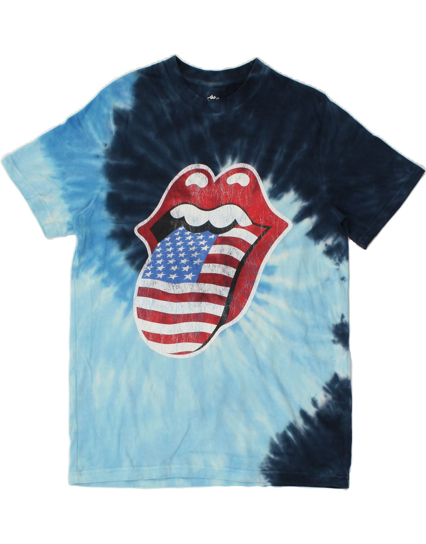 Camiseta estampada para hombre PULL BEAR con efecto tie dye en azul medio