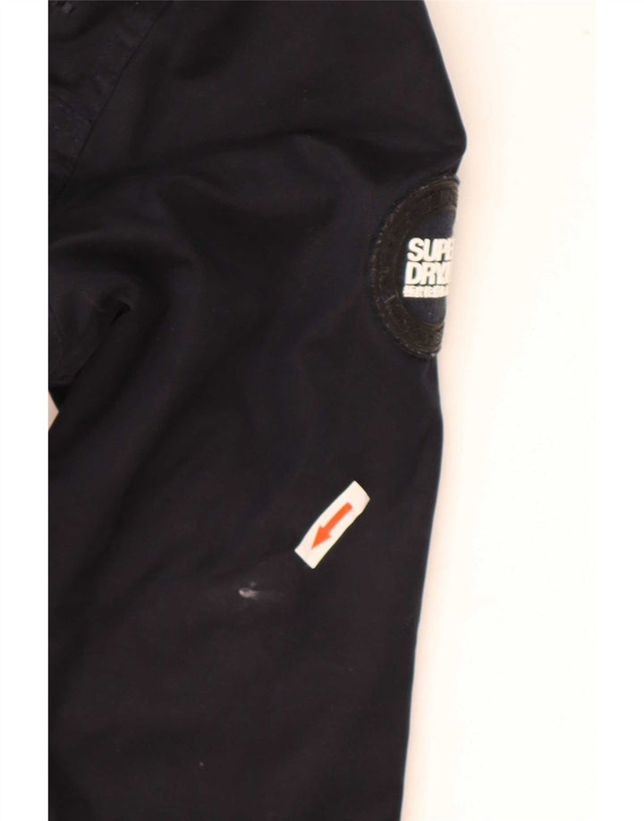 Superdry Womens Windparka Hooded Windbreaker Jacket UK 14 Medium Navy Blue