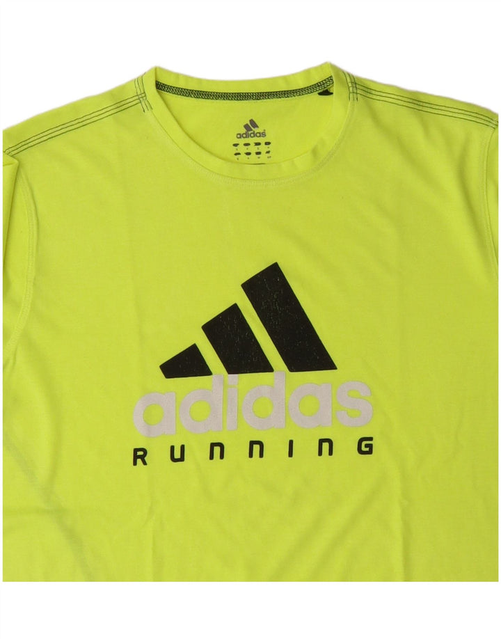 ADIDAS Mens Running Graphic T-Shirt Top Small Yellow