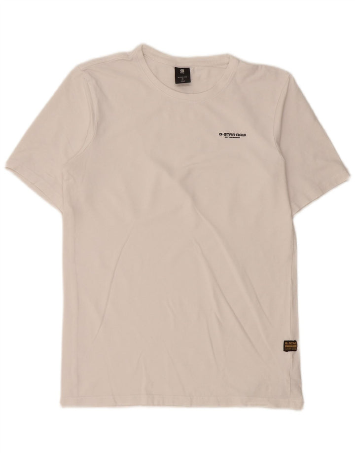 G-Star Mens T-Shirt Top Medium White Cotton