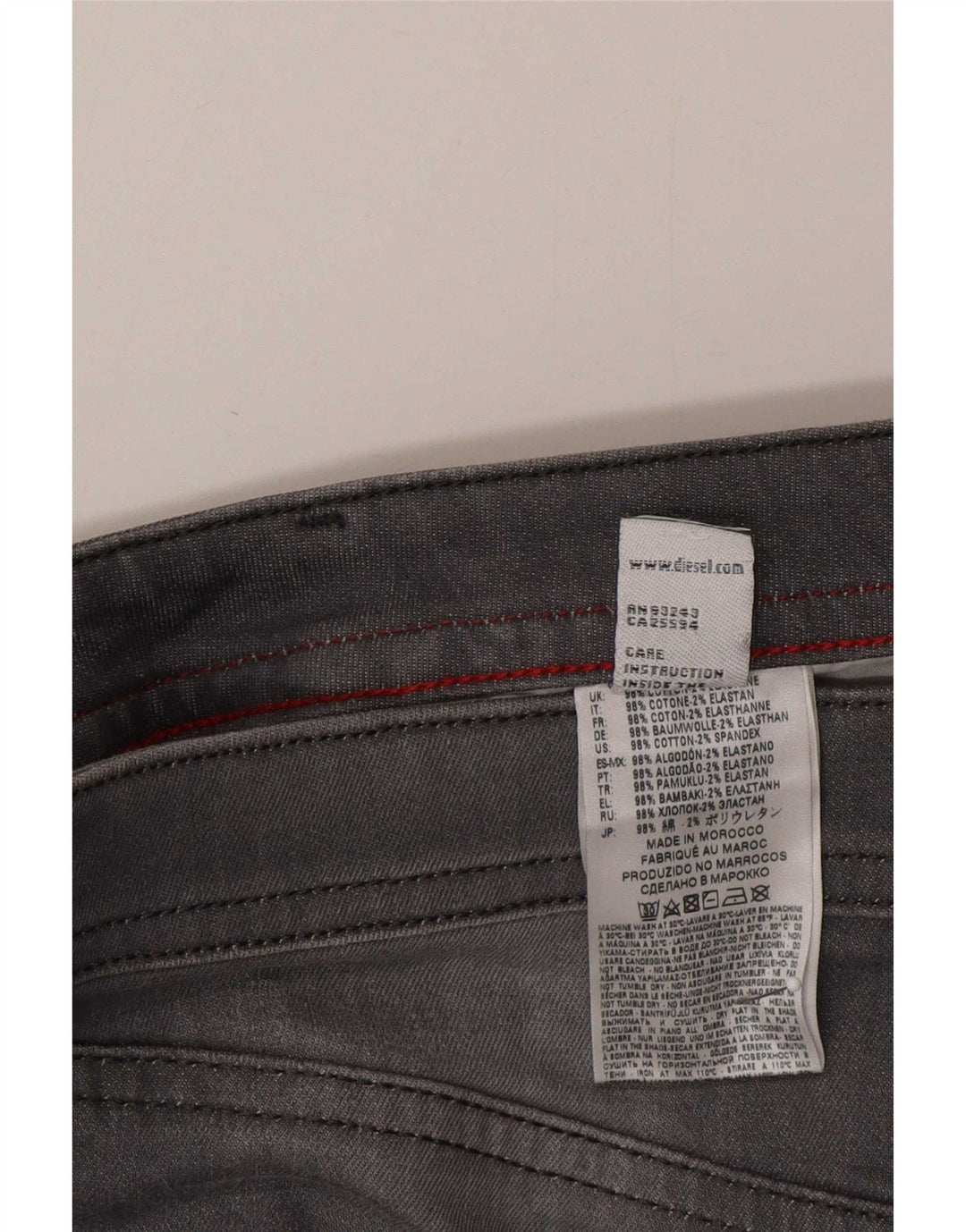 Diesel Mens Straight Jeans W30 L30 Grey Cotton