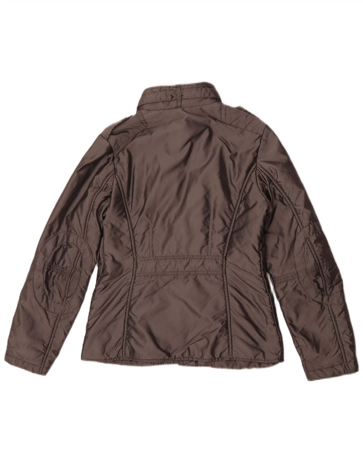 Sergio Tacchini Womens Military Jacket UK 8 Small Grey Nylon
