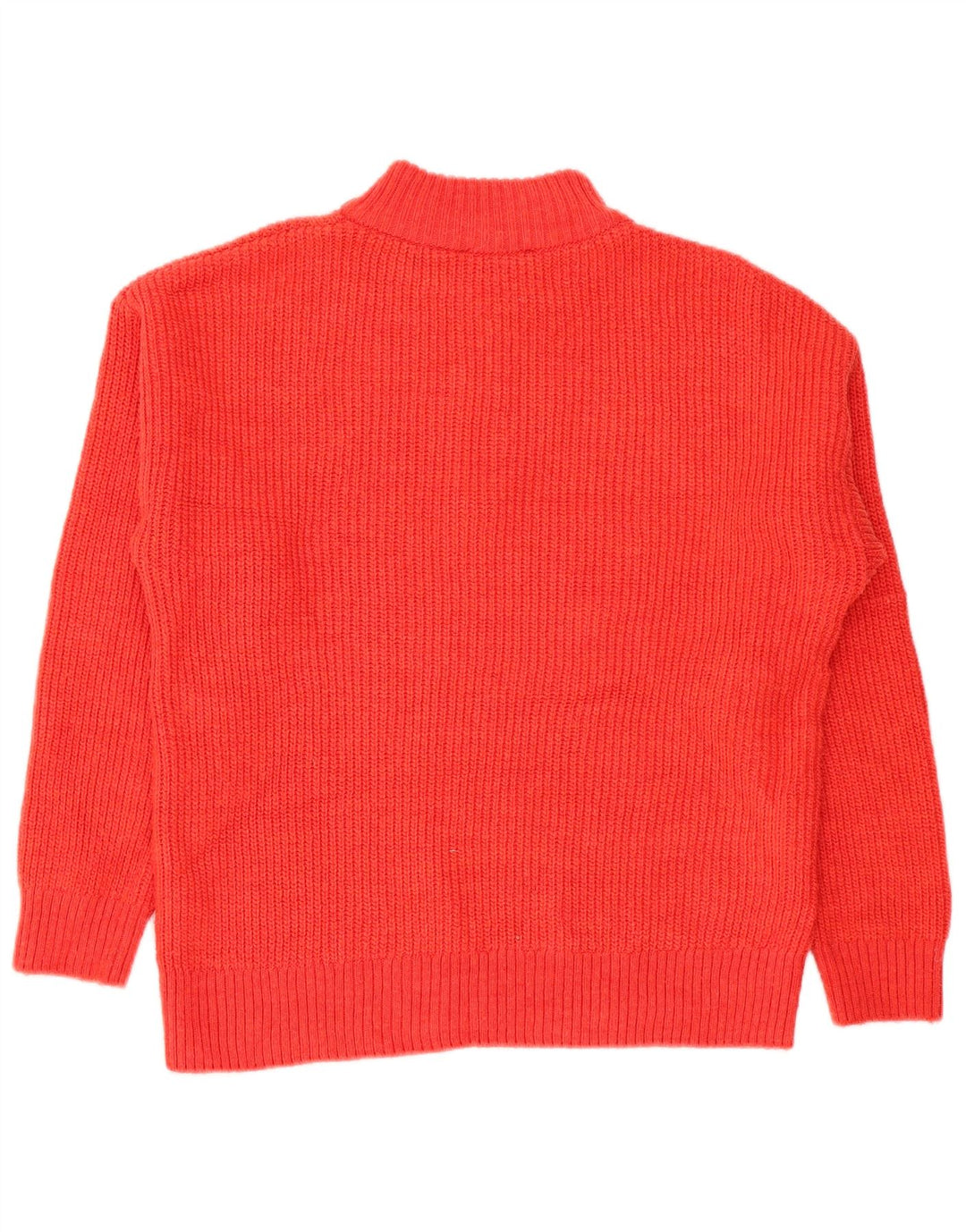Marks & Spencer Womens Relaxed Fit Zip Neck Jumper Sweater UK 12 Medium Red