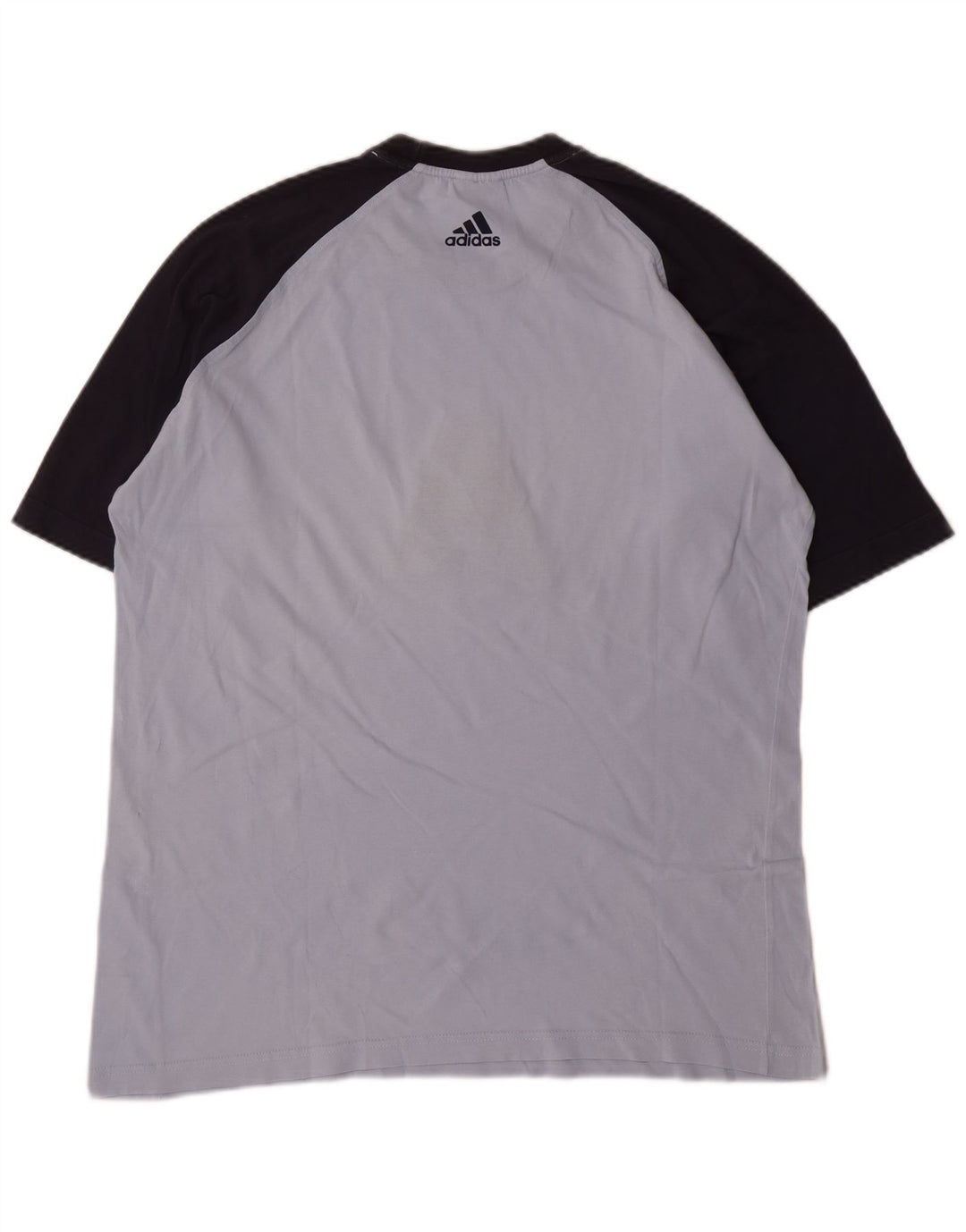 Adidas Mens Graphic T-Shirt Top Medium Blue Colourblock Cotton