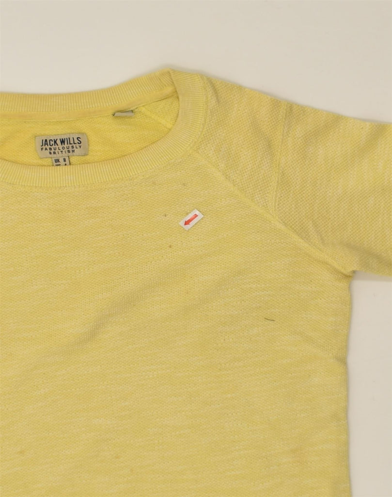 JACK WILLS Womens Sweatshirt Jumper UK 8 Small Yellow Cotton | Vintage Jack Wills | Thrift | Second-Hand Jack Wills | Used Clothing | Messina Hembry 