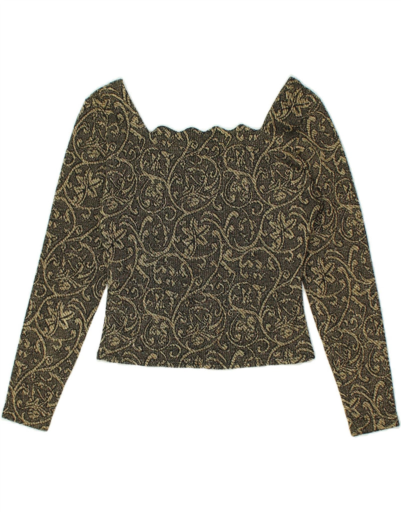VINTAGE Womens Blouse Top US 2 XS Gold Paisley Acrylic | Vintage Vintage | Thrift | Second-Hand Vintage | Used Clothing | Messina Hembry 