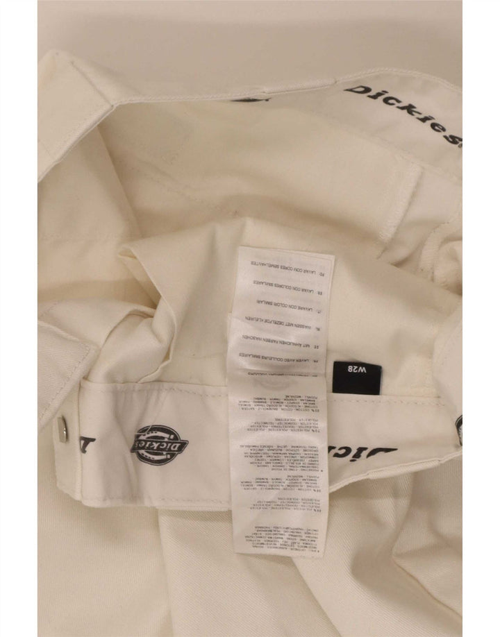 Dickies Womens High Waist Cropped Trousers W28 L25 White Polyester