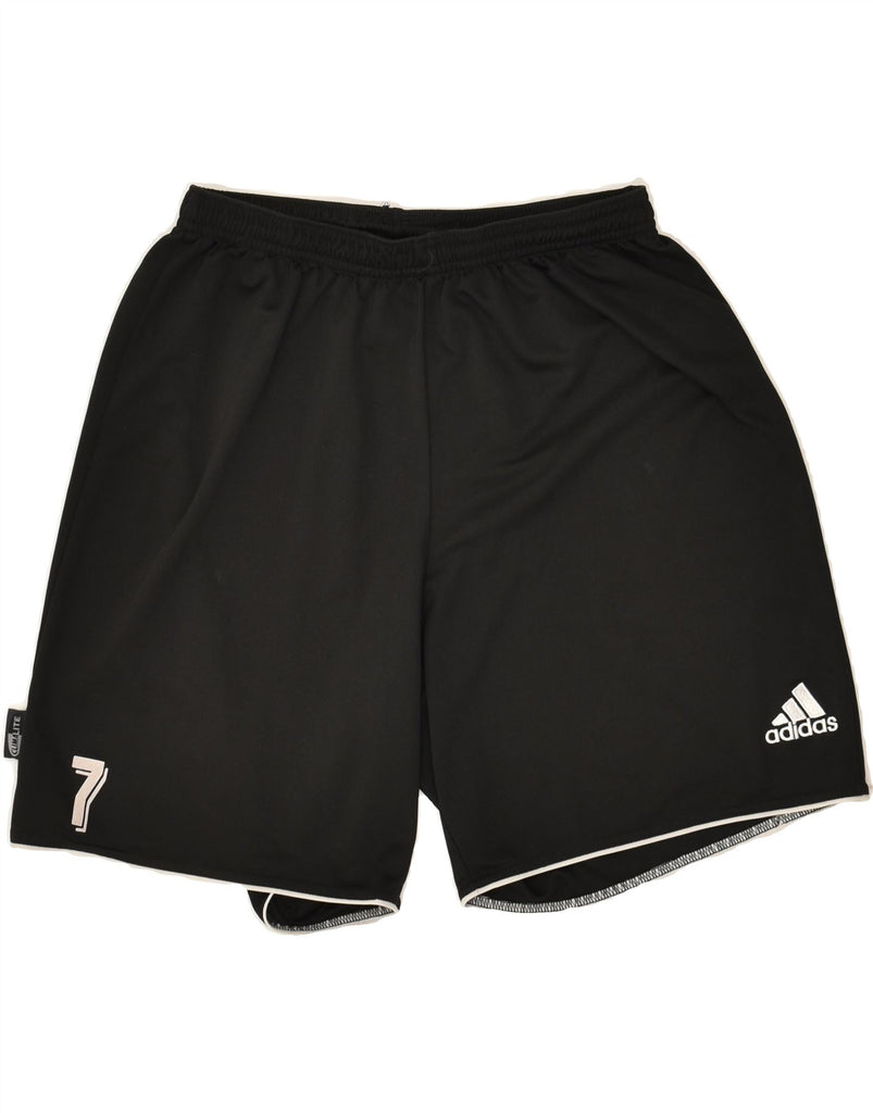 ADIDAS Mens Graphic Sport Shorts Large Black Polyester | Vintage Adidas | Thrift | Second-Hand Adidas | Used Clothing | Messina Hembry 