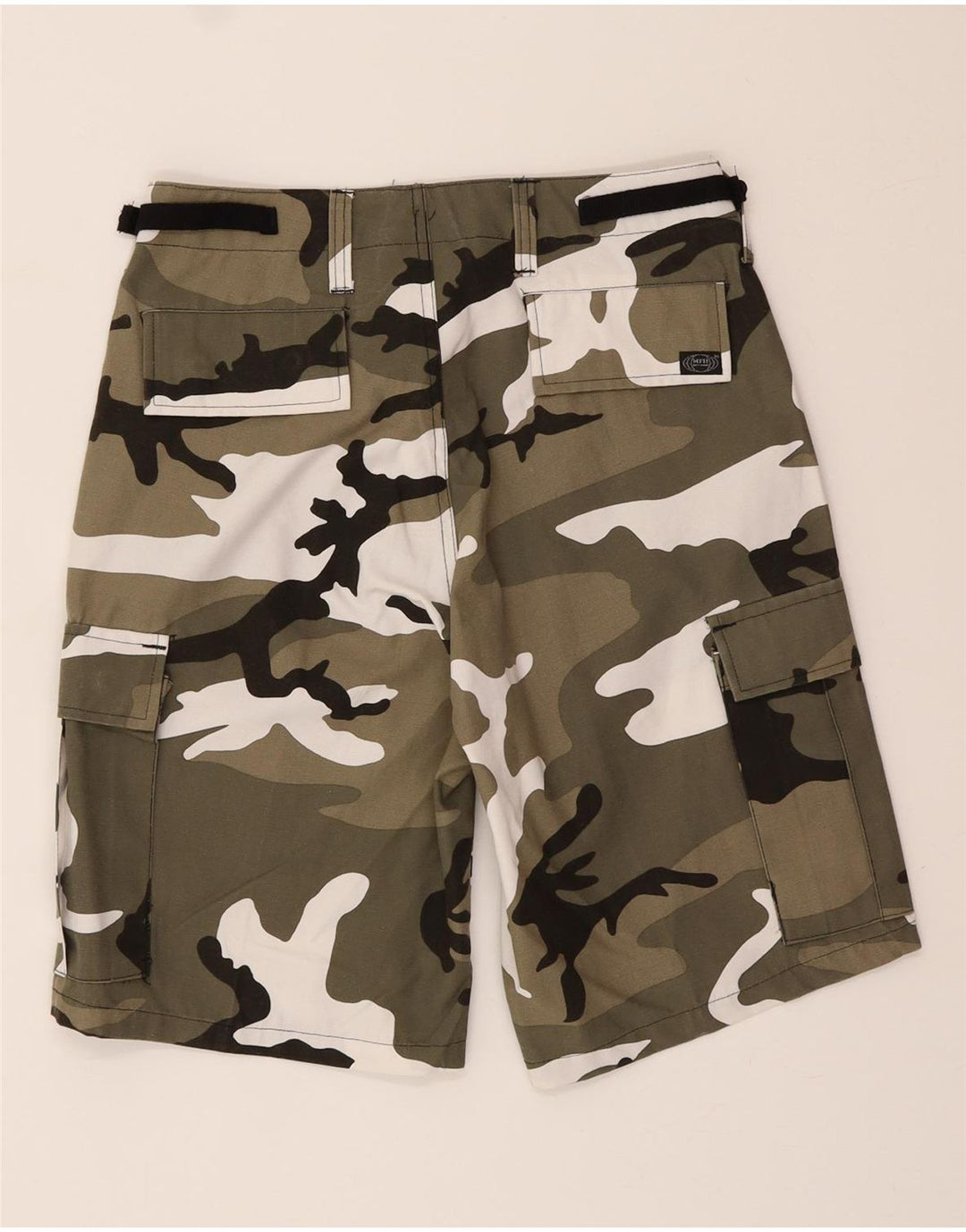 VINTAGE Mens Regular Cargo Shorts W31 Medium  Khaki Camouflage Cotton Vintage Vintage and Second-Hand Vintage from Messina Hembry 