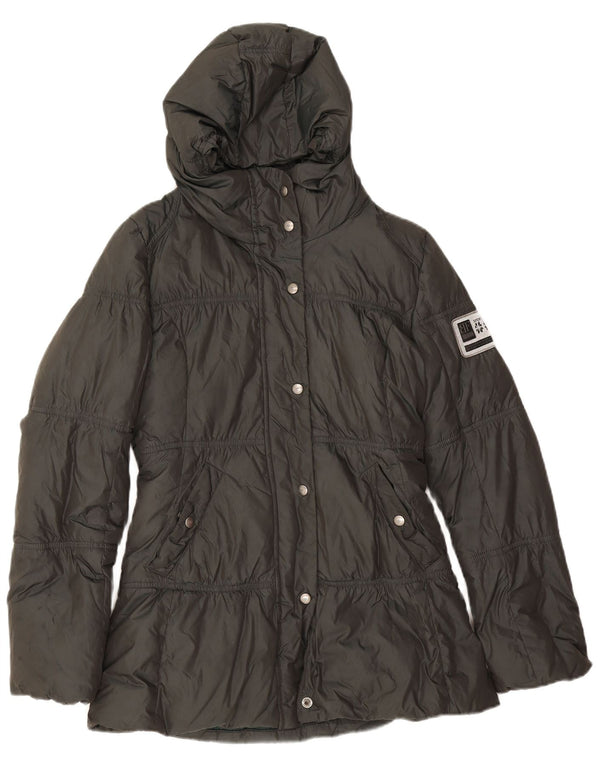 Belfe Womens Hooded Padded Jacket UK 8 Small Khaki Polyester