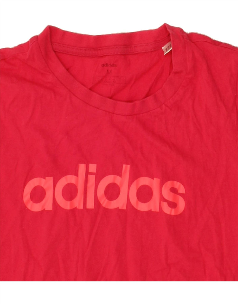 ADIDAS Womens Graphic T-Shirt Top UK 12/14 Medium Red Cotton | Vintage Adidas | Thrift | Second-Hand Adidas | Used Clothing | Messina Hembry 