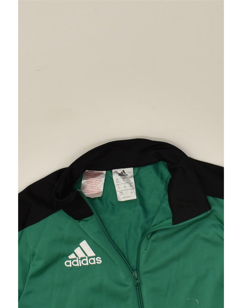 ADIDAS Boys Tracksuit Top Jacket 13-14 Years Green Polyester | Vintage Adidas | Thrift | Second-Hand Adidas | Used Clothing | Messina Hembry 