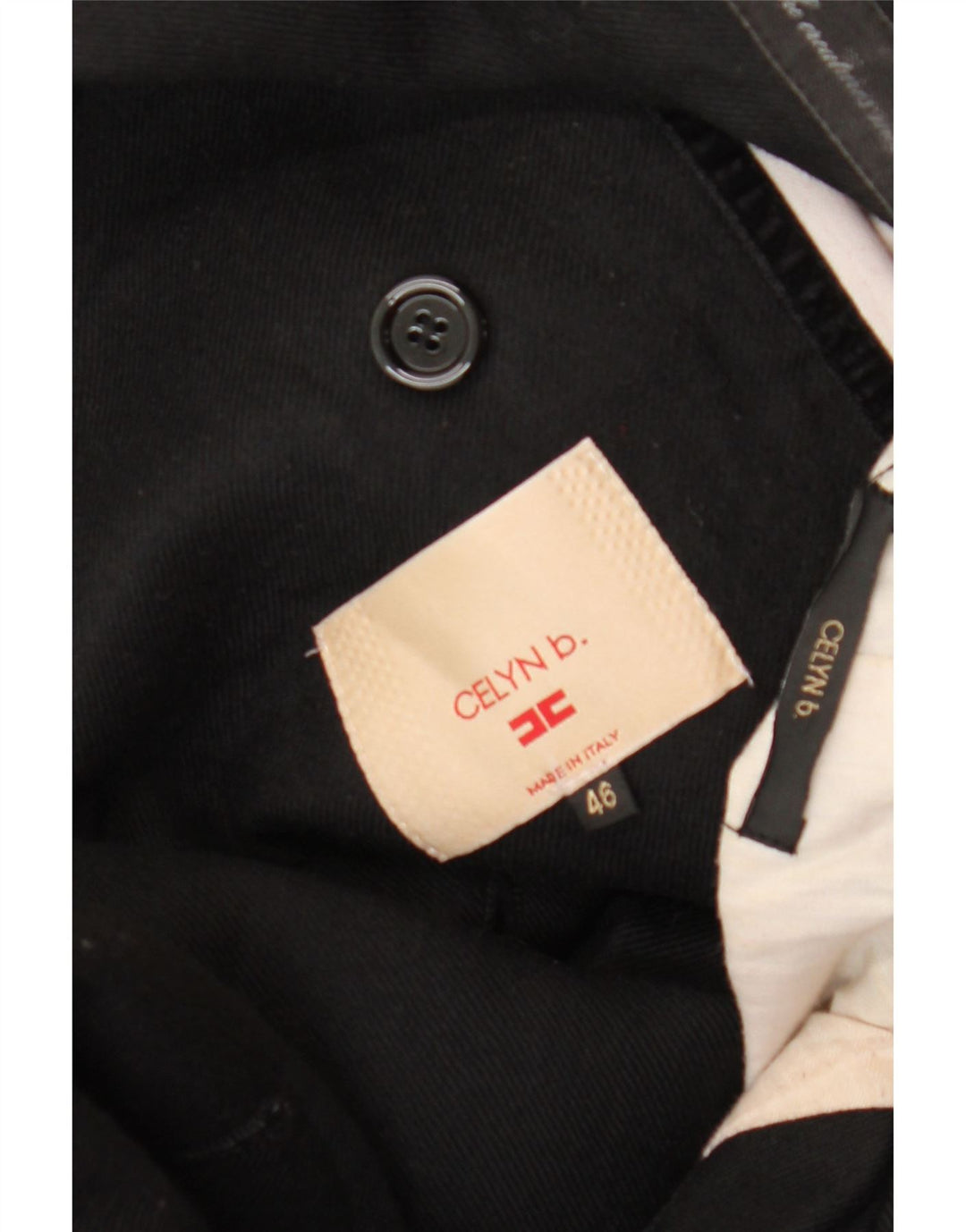 ELISABETTA FRANCHI Womens Celyn B Pea Coat IT 46 Large Black Virgin Wool