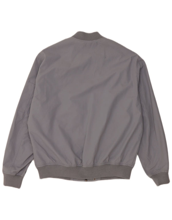 Zara Mens Bomber Jacket UK 38 Medium Grey Polyester